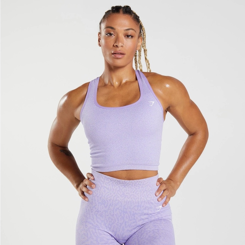 Gymshark Adapt Animal Seamless Crop Tank in Soft Lilac